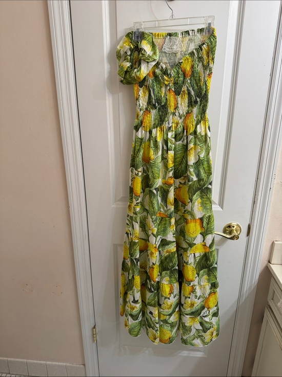 Luisa Positano Dresses & Skirts - Luisa Positano - Lemon Print Smocked Maxi Dress